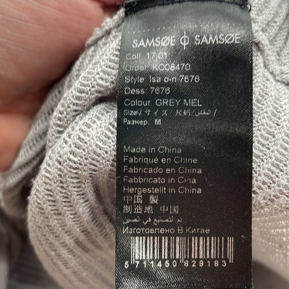 SAMSOE samsoe grey light weight sweater polyamide viscose minimalist sz m - Picture 5 of 13
